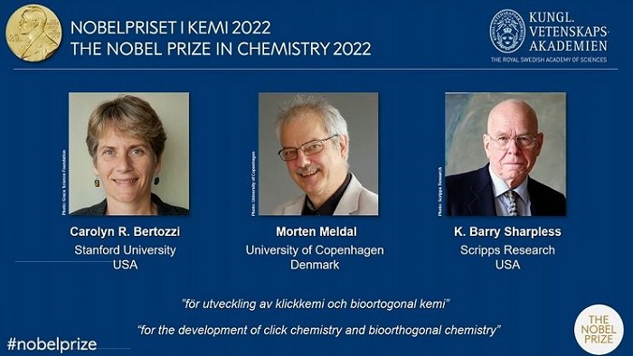 Nobel Prize goes to three scientists for 'click' chemistry