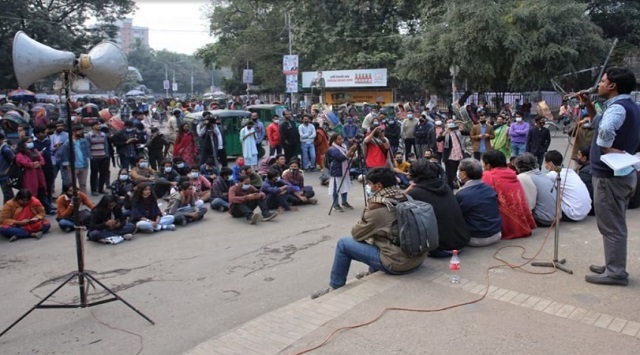 Rally held at DU in solidarity with SUST students